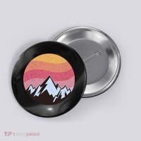 Retro Sunset Mountain Button thumb 0