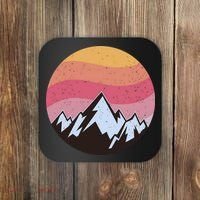 Retro Sunset Mountain Coaster thumb 0