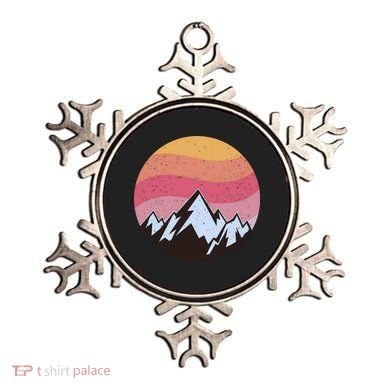 Retro Sunset Mountain Ornament