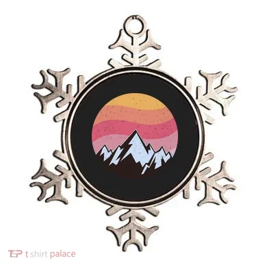 Retro Sunset Mountain Ornament