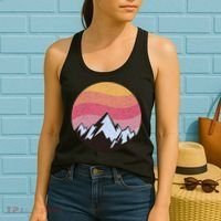 Retro Sunset Mountain Women's Tank Top thumb 2