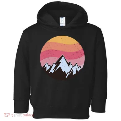 Retro Sunset Mountain Toddler Hoodie
