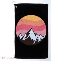Retro Sunset Mountain Golf Towel thumb 0