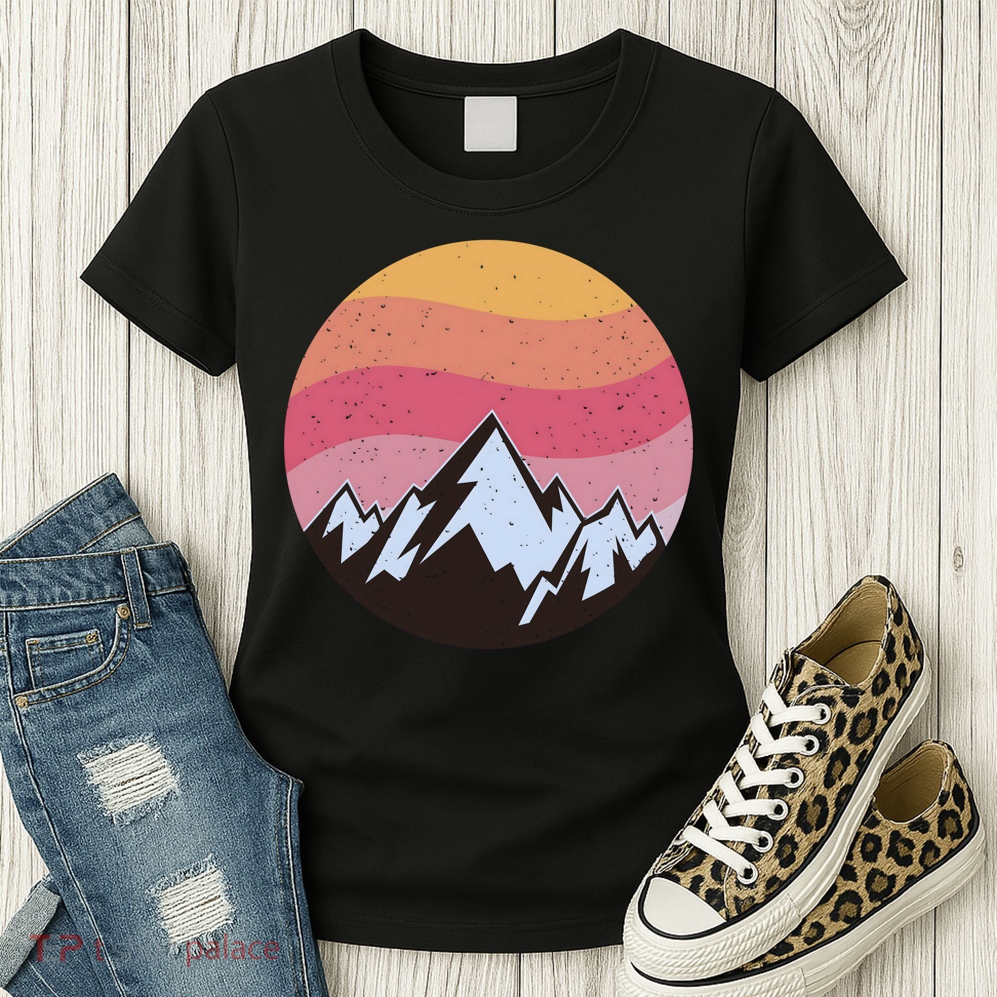 Retro Sunset Mountain Women's T-Shirt