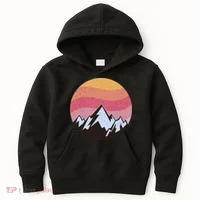 Retro Sunset Mountain Kids Hoodie thumb 0