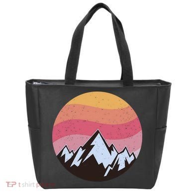 Retro Sunset Mountain Tote Bag