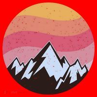 Retro Sunset Mountain Santa Hat thumb 1