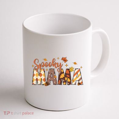 Retro Spooky Mama Halloween Coffee Mug back