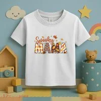 Retro Spooky Mama Halloween Toddler T-Shirt thumb 3