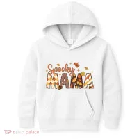 Retro Spooky Mama Halloween Kids Hoodie thumb 0