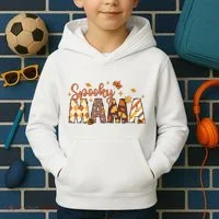 Retro Spooky Mama Halloween Kids Hoodie thumb 2