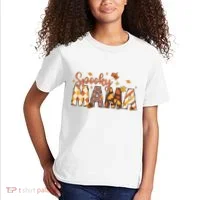 Retro Spooky Mama Halloween Kids T-Shirt thumb 2