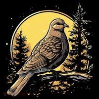 Retro Style Mourning Dove Women's Long Sleeve Shirt thumb 2