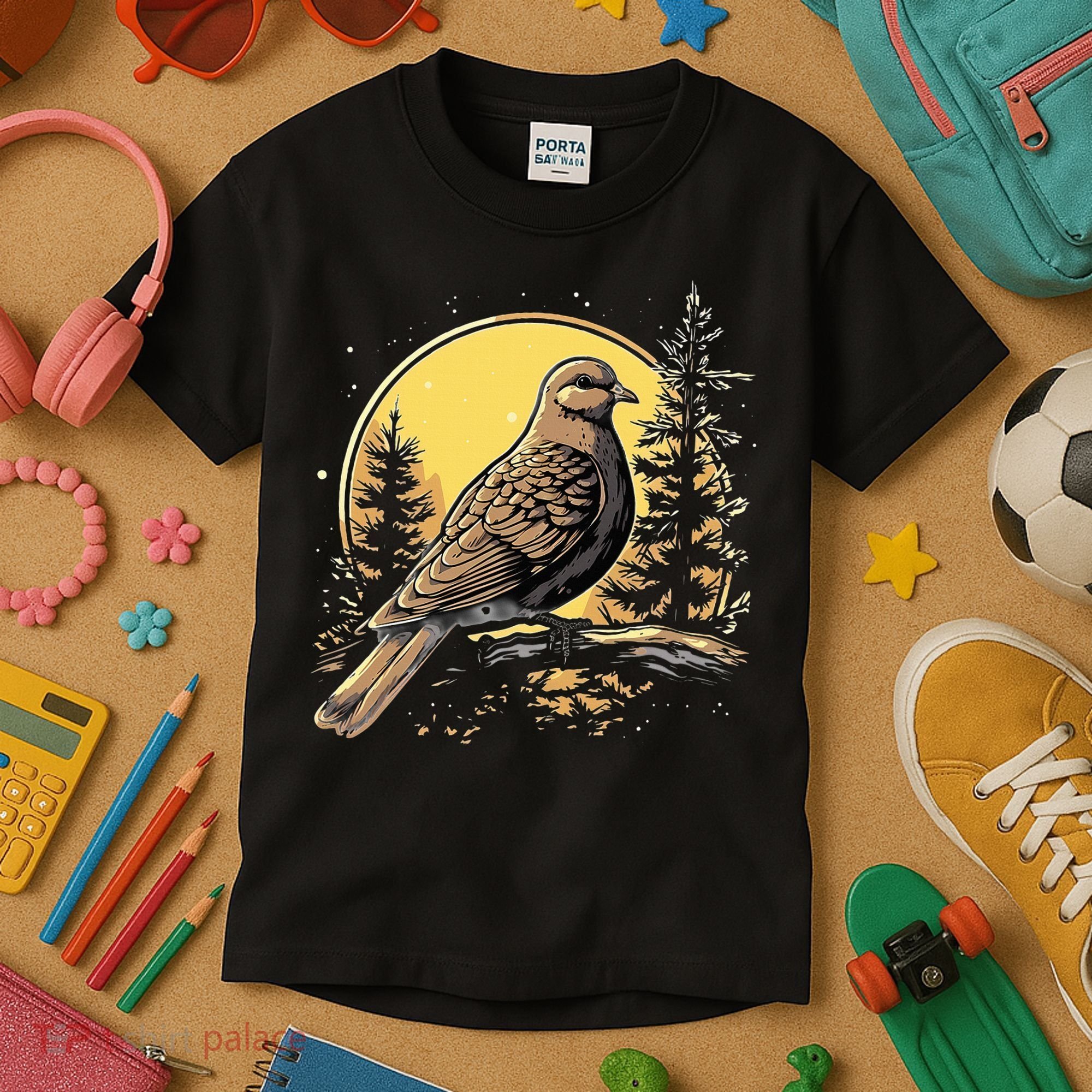 Retro Style Mourning Dove Kids T-Shirt