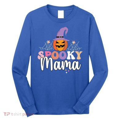 Retro Spooky Mama Graphic Gift Long Sleeve Shirt