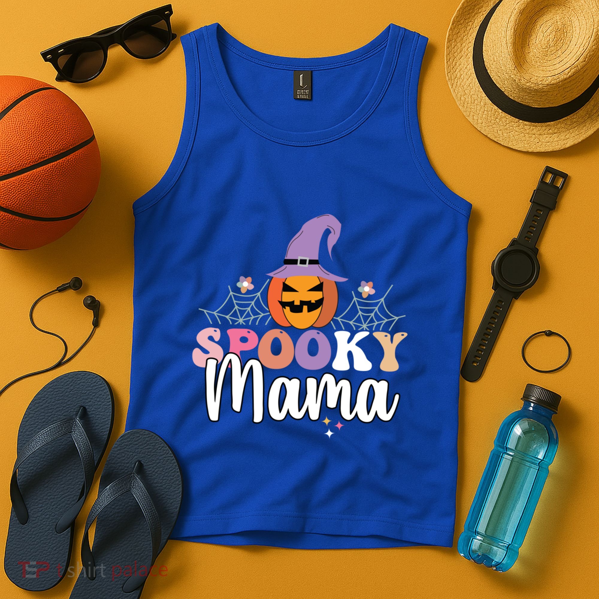 Retro Spooky Mama Graphic Gift Tank Top