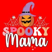 Retro Spooky Mama Graphic Gift Santa Hat thumb 1