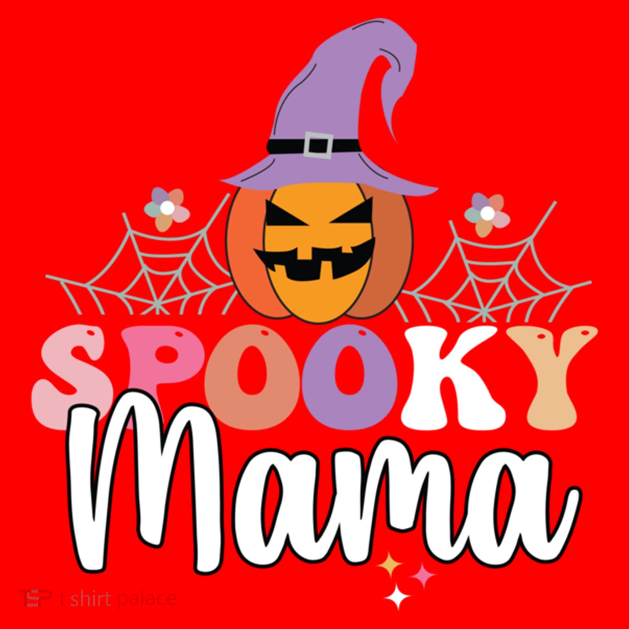 Retro Spooky Mama Graphic Gift Santa Hat
