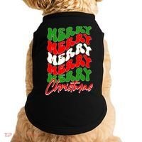 Retro Style Merry Christmas Doggie Tank thumb 0