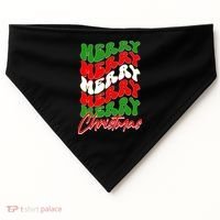 Retro Style Merry Christmas USA-Made Doggie Bandana thumb 0