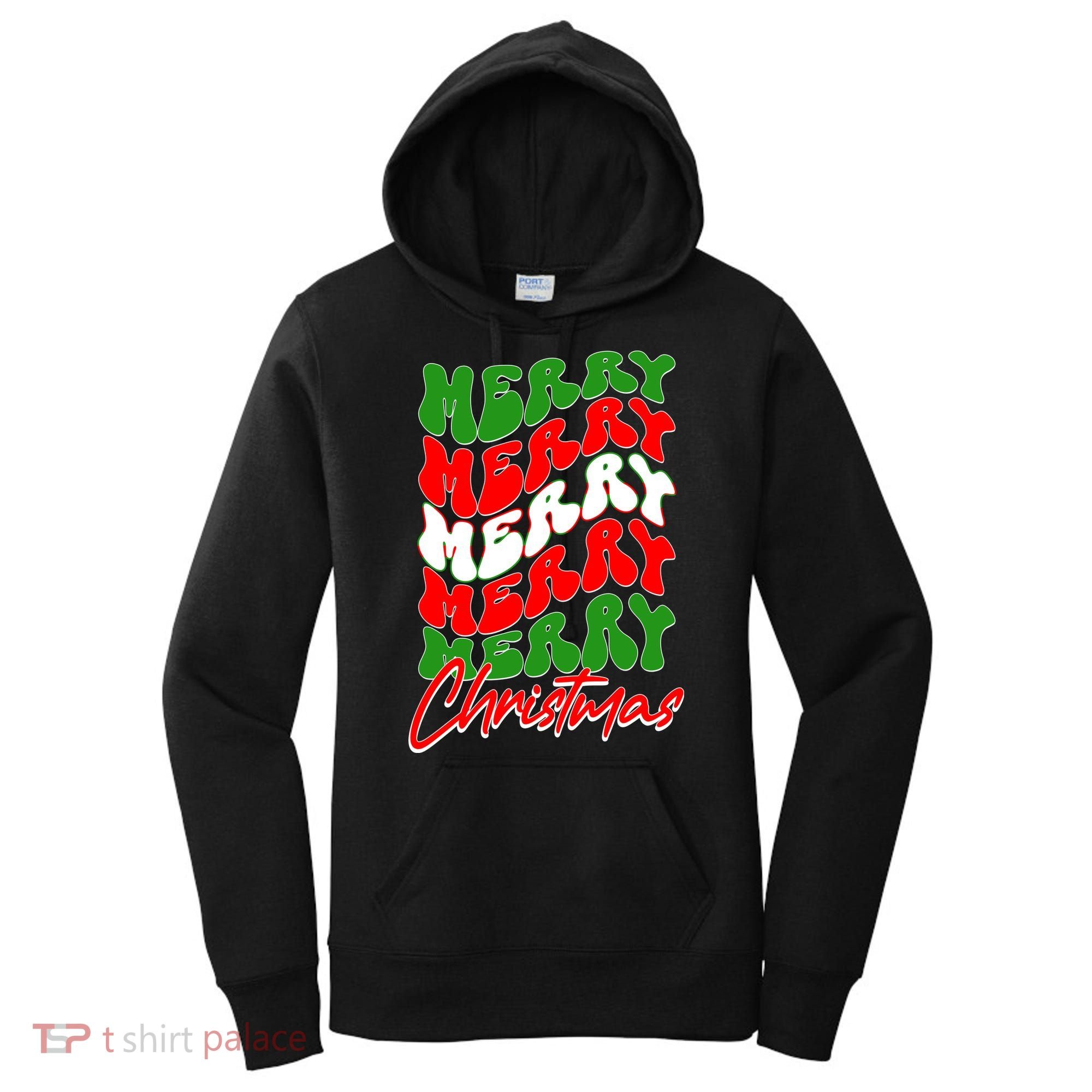 Retro Style Merry Christmas Women's Hoodie