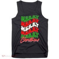 Retro Style Merry Christmas Tank Top thumb 0