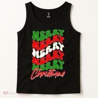 Retro Style Merry Christmas Tank Top thumb 2