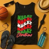 Retro Style Merry Christmas Tank Top thumb 4