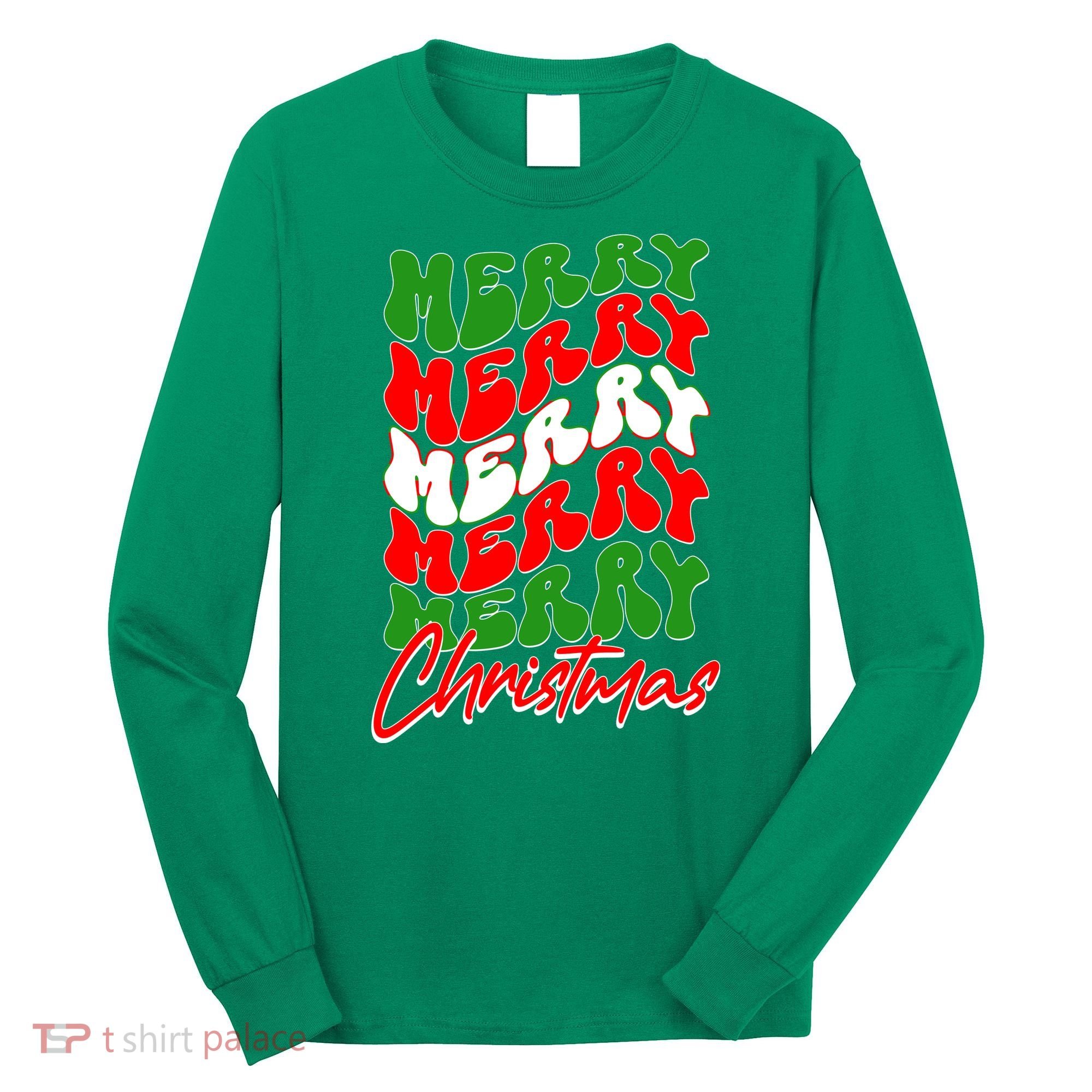 Retro Style Merry Christmas Long Sleeve Shirt