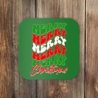 Retro Style Merry Christmas Coaster thumb 0