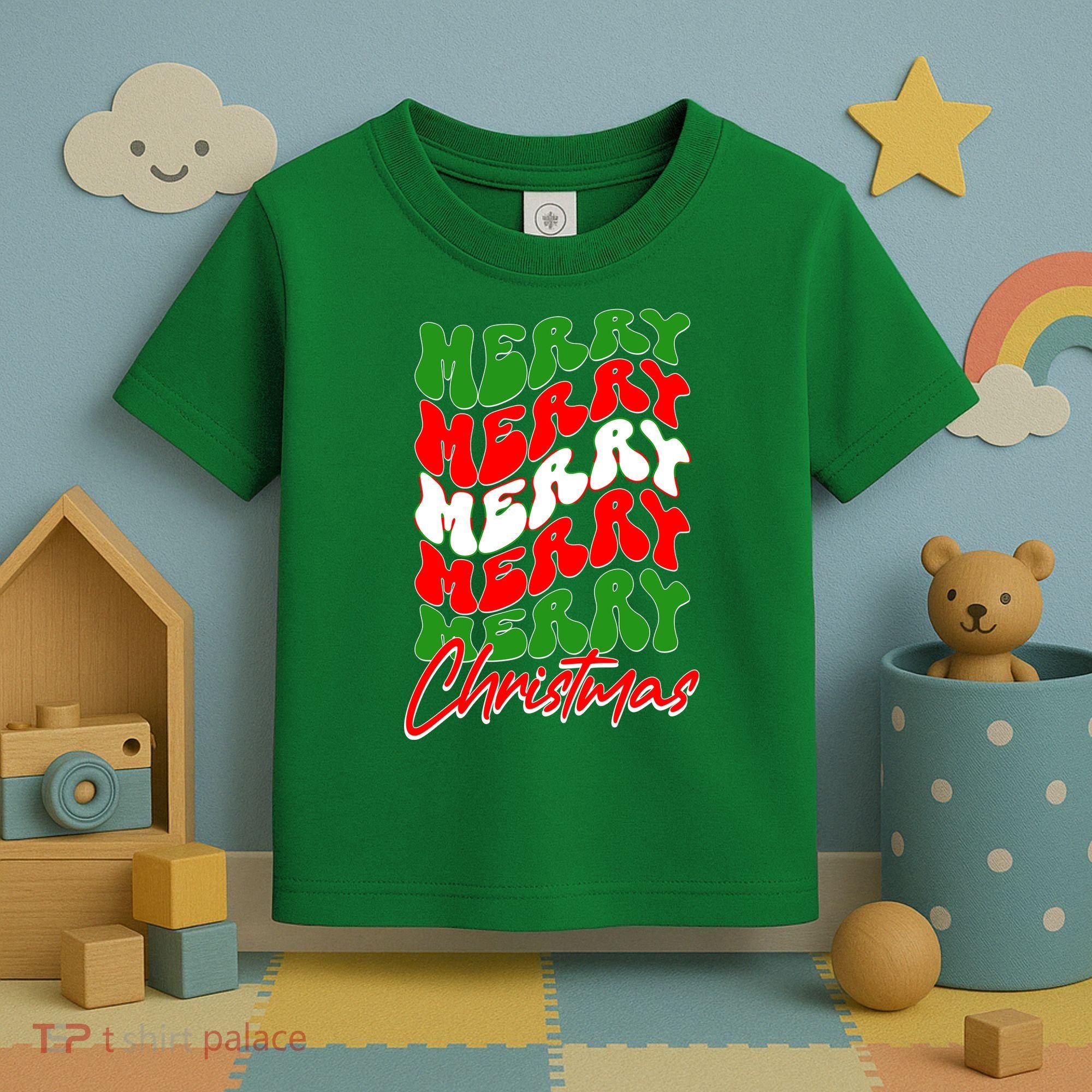 Retro Style Merry Christmas Toddler T-Shirt