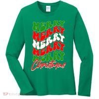 Retro Style Merry Christmas Women's Long Sleeve Shirt thumb 0