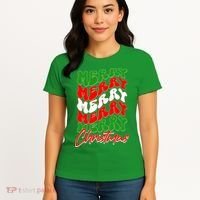 Retro Style Merry Christmas Women's T-Shirt thumb 4