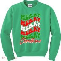 Retro Style Merry Christmas Kids Sweatshirt thumb 0