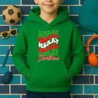 Retro Style Merry Christmas Kids Hoodie thumb 2