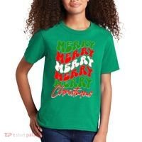 Retro Style Merry Christmas Kids T-Shirt thumb 2