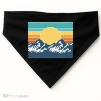 Retro Sunset Mountain Nature USA-Made Doggie Bandana thumb 0