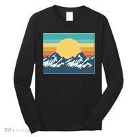 Retro Sunset Mountain Nature Long Sleeve Shirt thumb 0