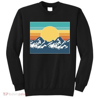 Retro Sunset Mountain Nature Sweatshirt