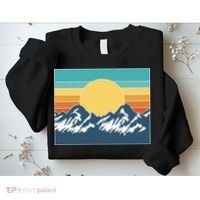 Retro Sunset Mountain Nature Sweatshirt thumb 2