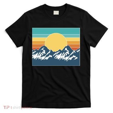 Retro Sunset Mountain Nature T-Shirt