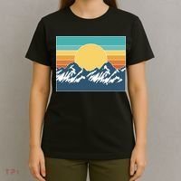 Retro Sunset Mountain Nature T-Shirt thumb 4