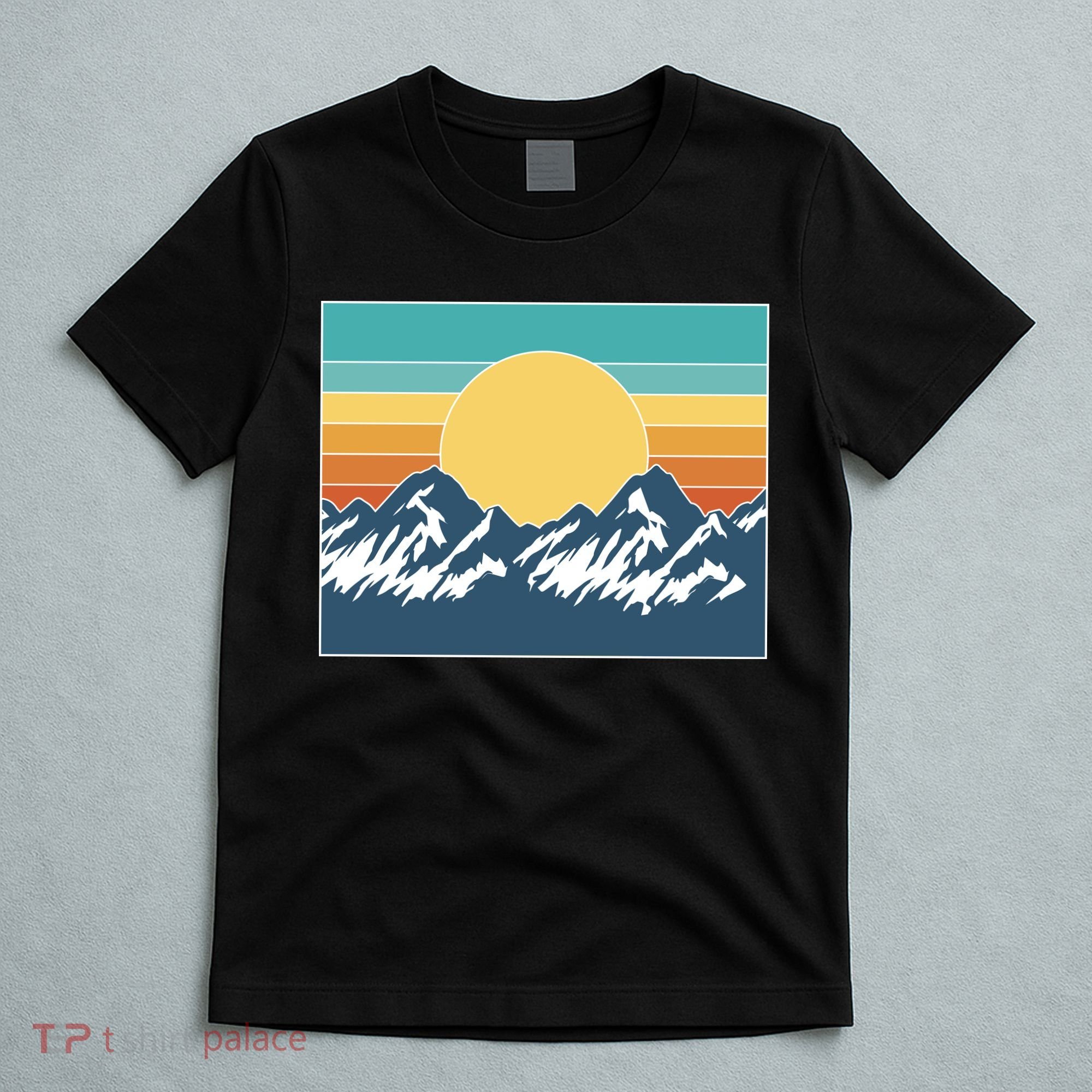 Retro Sunset Mountain Nature T-Shirt