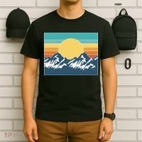 Retro Sunset Mountain Nature T-Shirt thumb 6