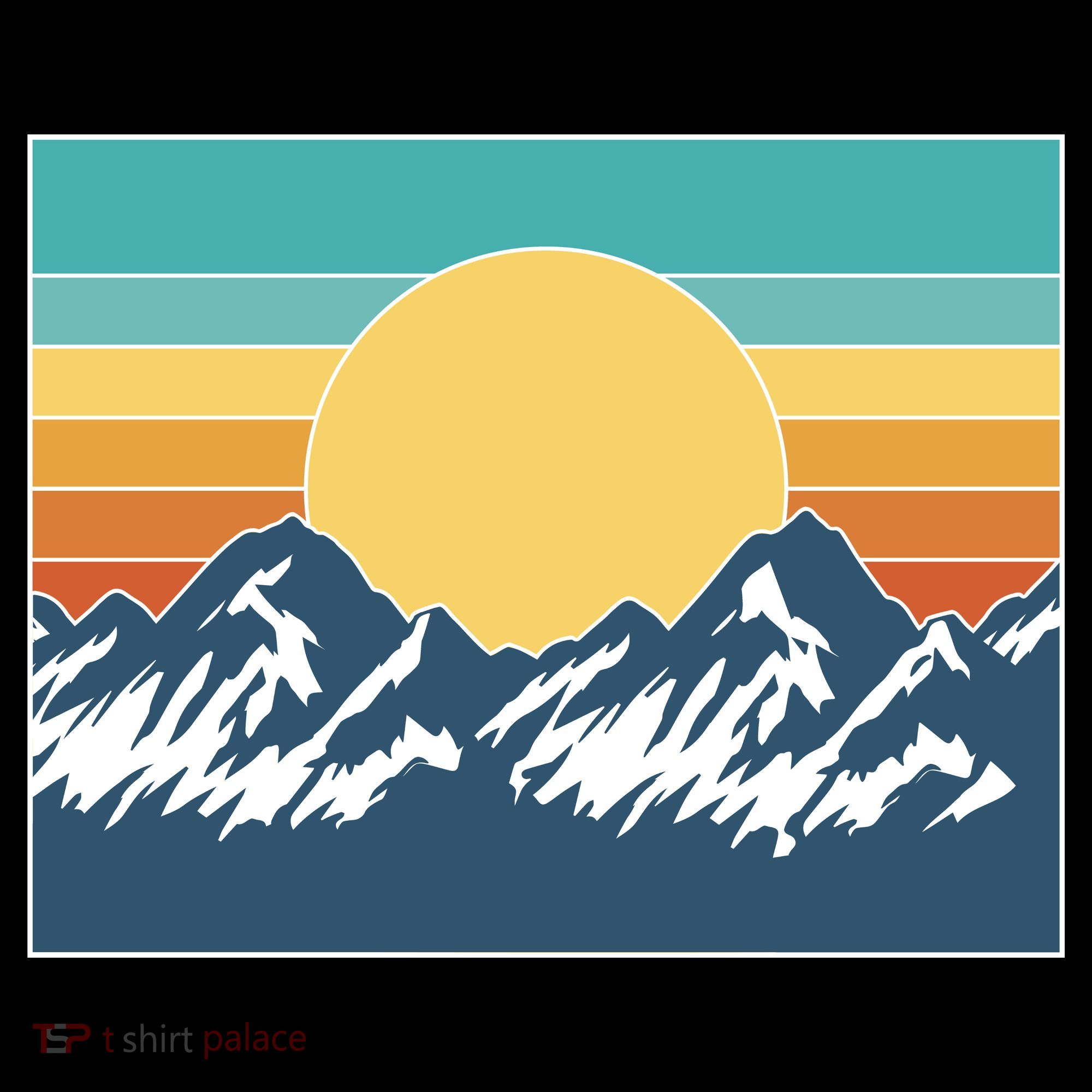 Retro Sunset Mountain Nature Backpack