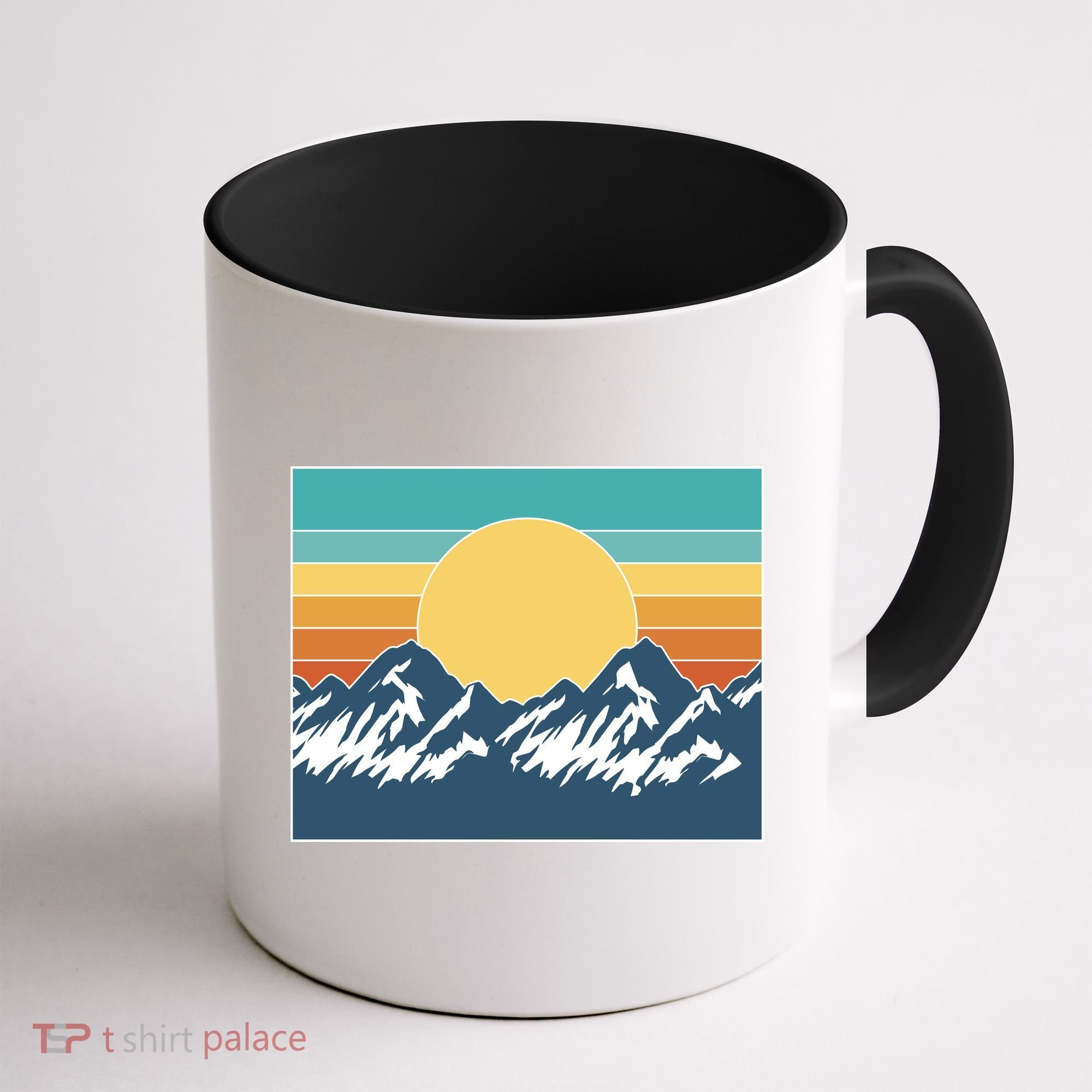 Retro Sunset Mountain Nature Coffee Mug