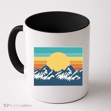Retro Sunset Mountain Nature Coffee Mug