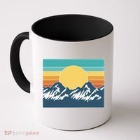 Retro Sunset Mountain Nature Coffee Mug thumb 0