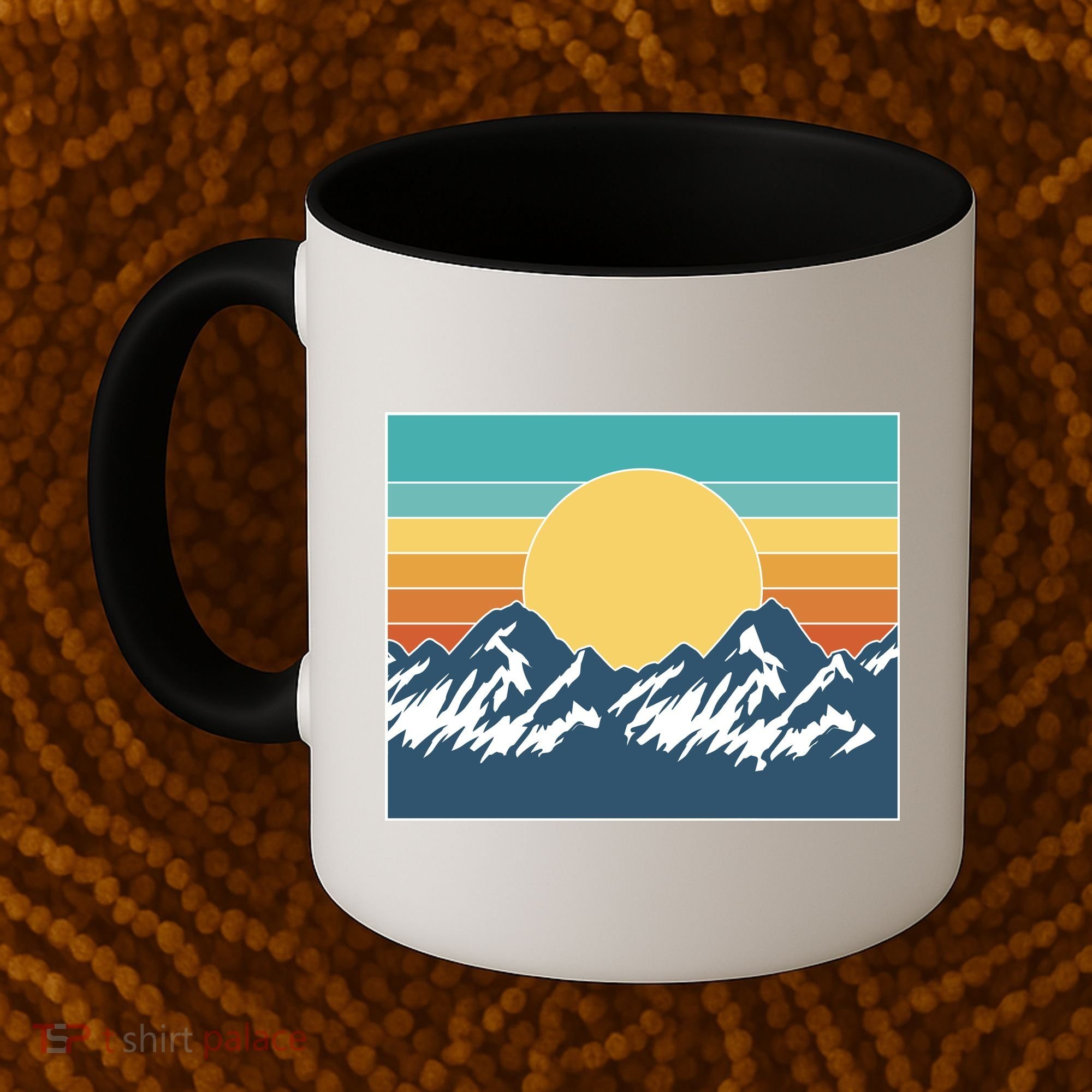 Retro Sunset Mountain Nature Coffee Mug