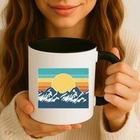 Retro Sunset Mountain Nature Coffee Mug thumb 3